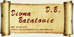 Divna Batalović vizit kartica